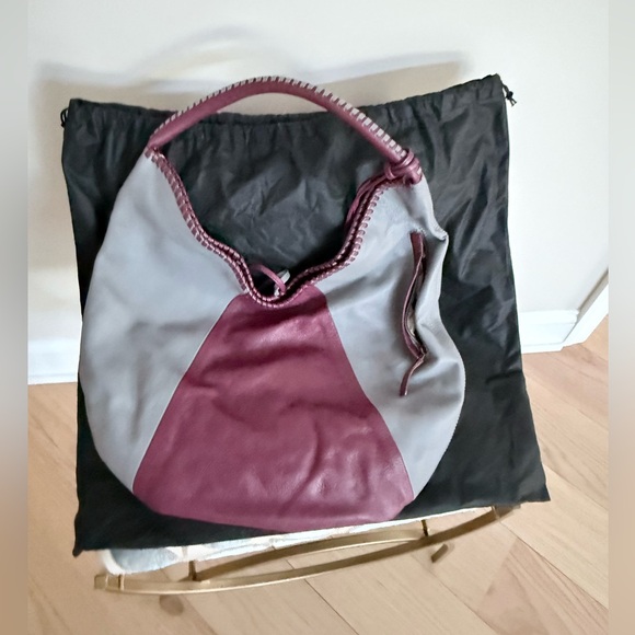 Sharif Burgundy and Gray Hobo Bag - Picture 2 of 4